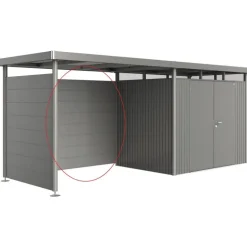 Parete Posteriore per Tettoia Laterale per Casetta in Metallo HIGHLINE Biohort