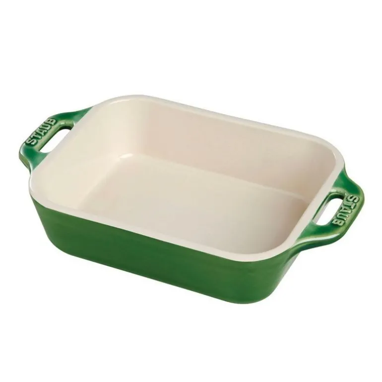 Pirofila Gratin Rettangolare 26 x 17 cm Verde Basilico in Ceramica