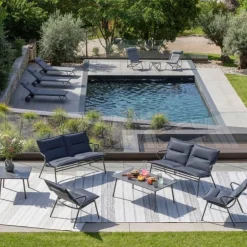 Poltrona Bassa imbottita VENCE LaFuma LFM5347 Dark Grey/Titane