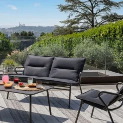 Poltrona Bassa imbottita VENCE LaFuma LFM5347 Dark Grey/Titane