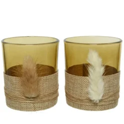 Porta candela in vetro 8 cm. Pezzo Singolo