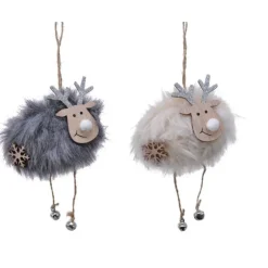 Renna da Appendere con finta pelliccia Pezzo Singolo