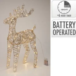 Renna Luminosa con Led Champagne 60 Cm