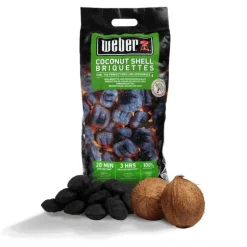 Sacco da 4 kg di Bricchetti di guscio di noce di cocco Weber Cod. 18401