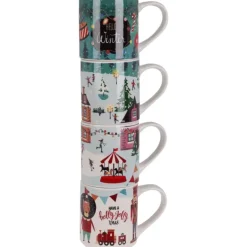 Set 4 Tazze Natale New Bone 265 ml. Pezzo Singolo