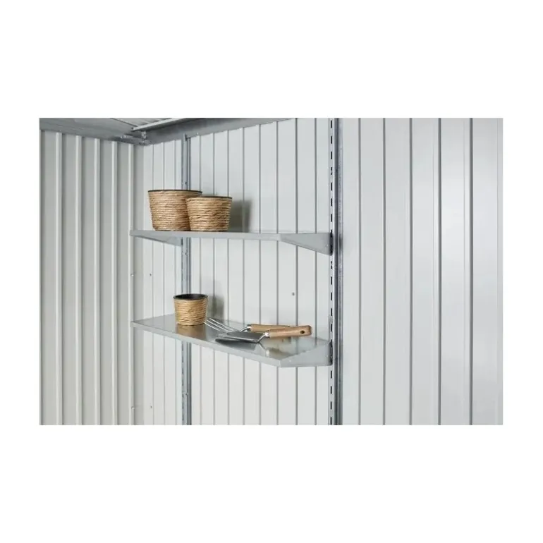 Set di Scaffali 2 Ripiani Standard per Casetta NEO e Copribidoni Alex Duo in Metallo Biohort