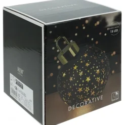 Sfera di Vetro con Led 15 Cm - Oro/Nero