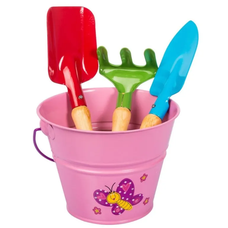 Stocker Set attrezzi e secchiello rosa KIDS GARDEN