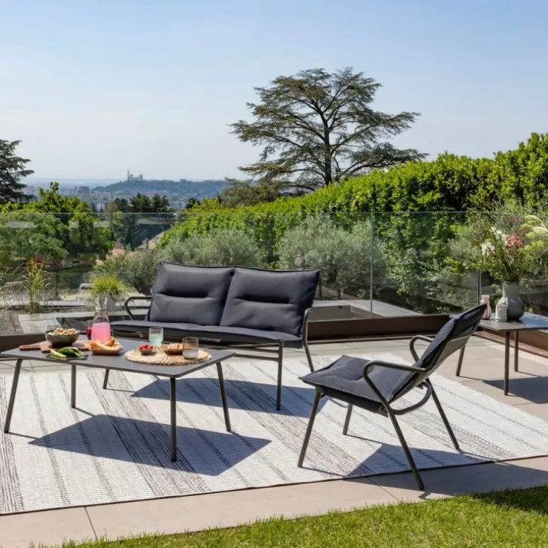 Tavolino basso quadrato VENCE LaFuma LFM5277 Titane/Titane