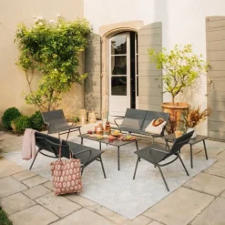 Tavolino basso quadrato VENCE LaFuma LFM5277 Titane/Titane