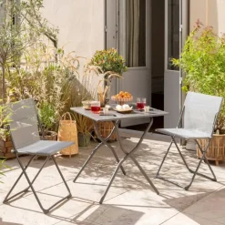 Tavolo da giardino pieghevole BALCONY 70x70 cm LaFuma LFM5357 CB Titane/Titane