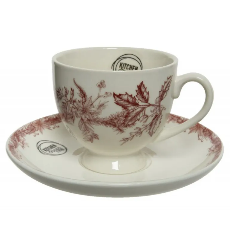 Tazza e piattino in porcellana 10,5 cm.