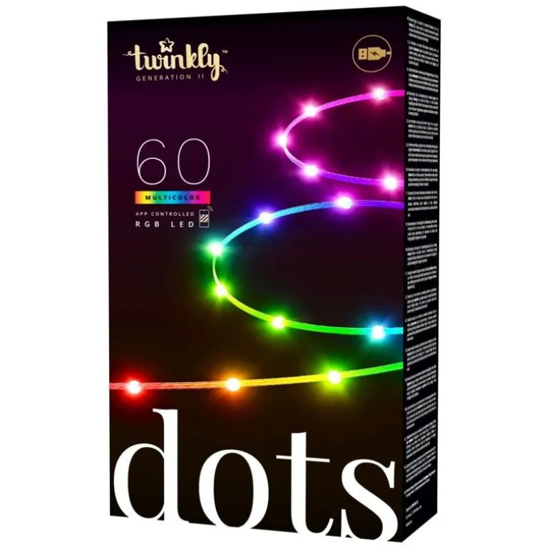 Twinkly DOTS Striscia 3 m 60 Led RGB USB BT + WiFi Cavo Trasparente