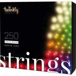 Twinkly STRINGS Luci di Natale Smart 250 Led RGBW II Generazione Cavo Nero
